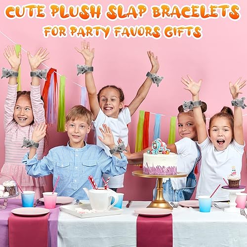 Miniatura 4 de Regalos para el día de San Valentín, 8 pulseras de animales de peluche, adorables pulseras de animales de peluche a granel para niños y niñas,