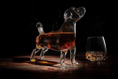 Miniatura 8 de Dog Animal Wine & Whisky Decanter The Wine Savant - Hermoso perfil de un perro labrador 16.9 fl oz - Decantador de whisky, vino escocés o licor