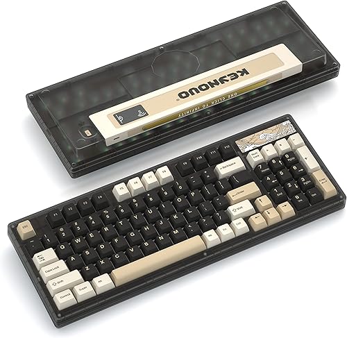 Miniatura 2 de YUNZII Keynovo IF98 Pro Tri-Mode Wireless Bluetooth Junta intercambiable en caliente, teclado mecánico para juegos 98 teclas, 96% 1800 diseño RGB