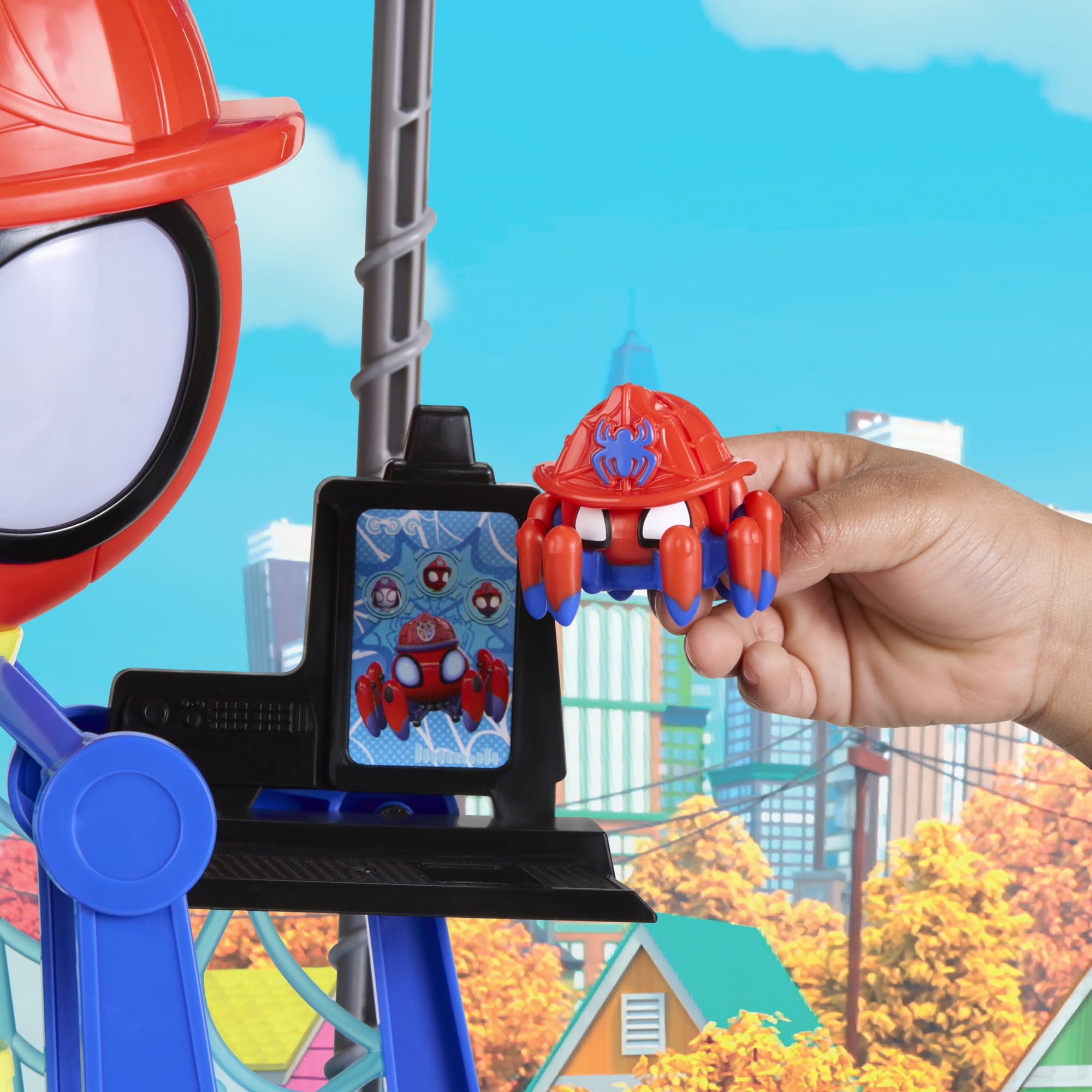 Marvel Spidey and His Amazing Friends, Rescue-Webs, Aracnocuartel, Set de Juego con Figuras de 7,6 cm y vehículo de Juguete, Juguetes de superhéroes para niños pequeños, Edad: A Partir de 3 años