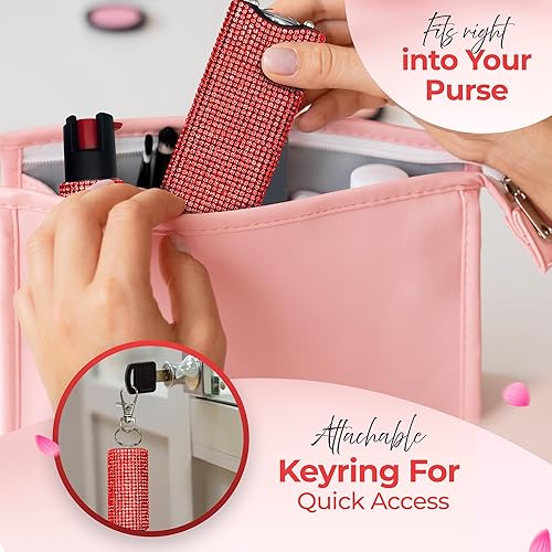 Vista 31 de FURY Gem Stone - Combo de pistola aturdidora en aerosol de pimienta, elegante multicolor, rango de 12 pies, identificador de tinte UV, linterna