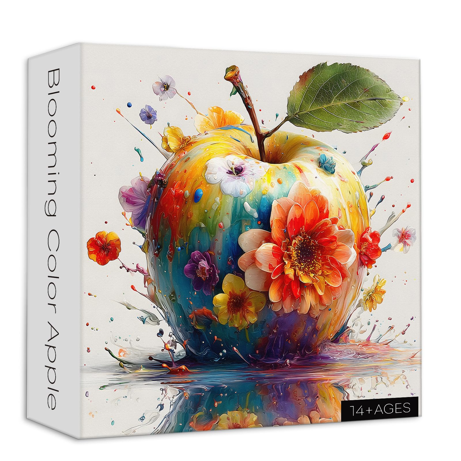 Blooming Color Apple Puzzles for Adults 1000 Pieces, Larkipuzz Gradient Fruit Puzzle Floral, Hard Impossible Wildflower Flower Art Theme for Plant Lovers