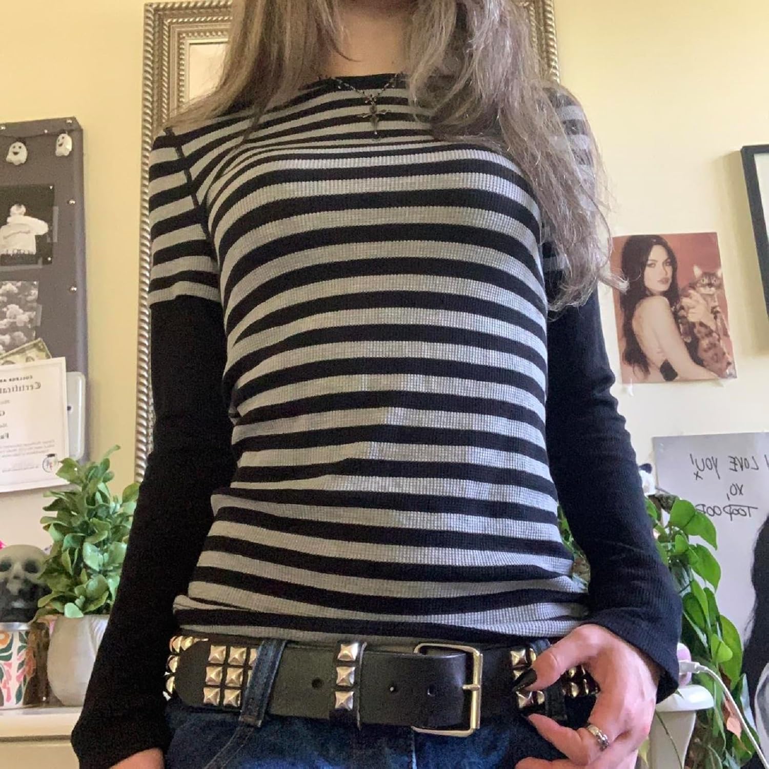 Women Y2k Fairy Grunge Tops Long Sleeve Slim Fit V Neck Shirts Vintage Clothes Aesthetic 2000s Girl T Shirts - Image 2