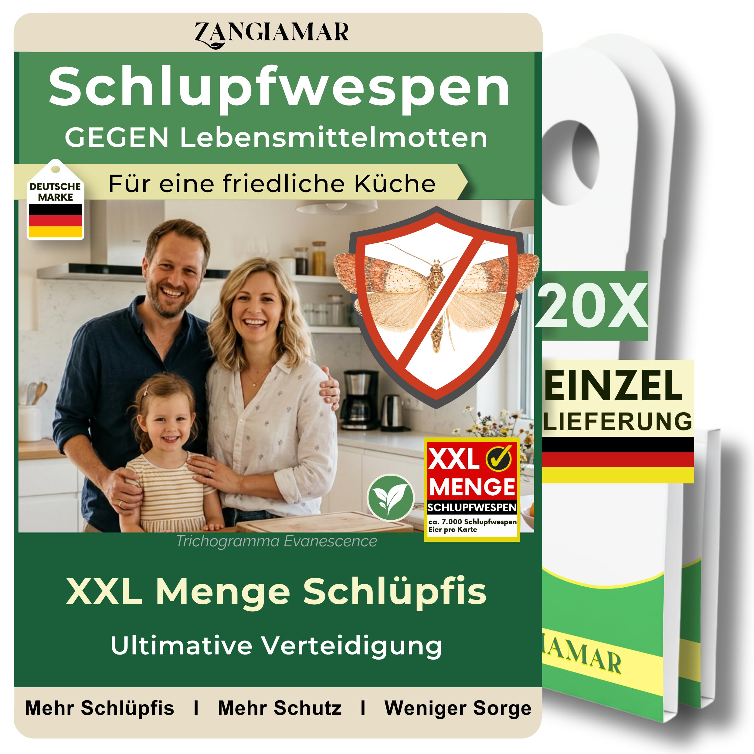 Schlupfwespen gegen Lebensmittelmotten, XXL Menge, je 7000 Eier, 20 Karten | Schütze, was dir wichtig ist - frei von Motten und Sorgen. | Nur für kurze Zeit: 10 % Rabatt-Coupon
