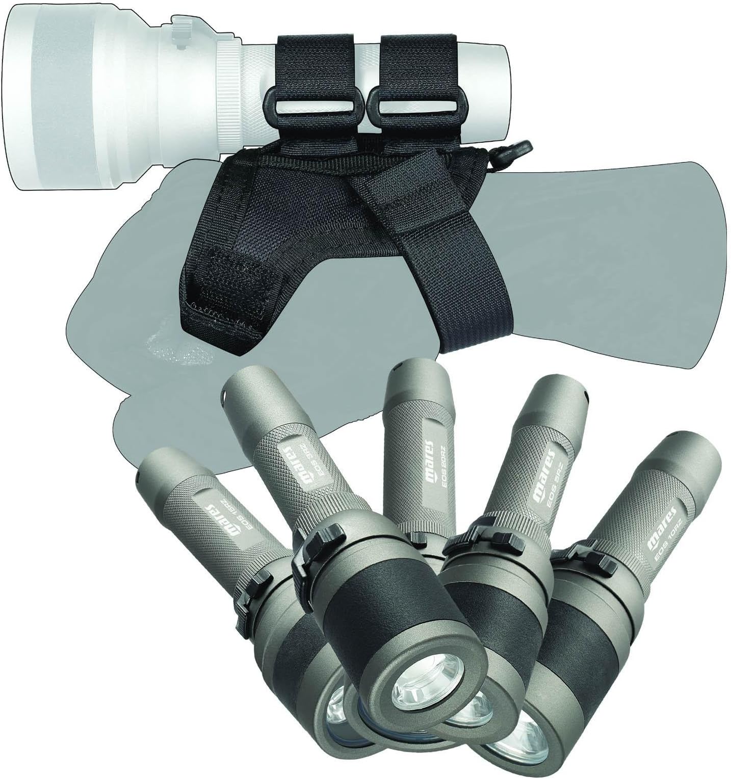 Just Add Water - Soft Goodman Handle, Hand and Torch Holder - Adjustable Size, Stainless Steel D-Ring, Black