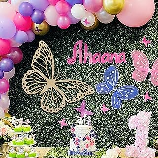 Wooden Butterfly Sign for Backdrop - Wooden Unfinished Cutout Butterfly Shape Slices for Balloon Arch, Baby Shower, Wedding Decor