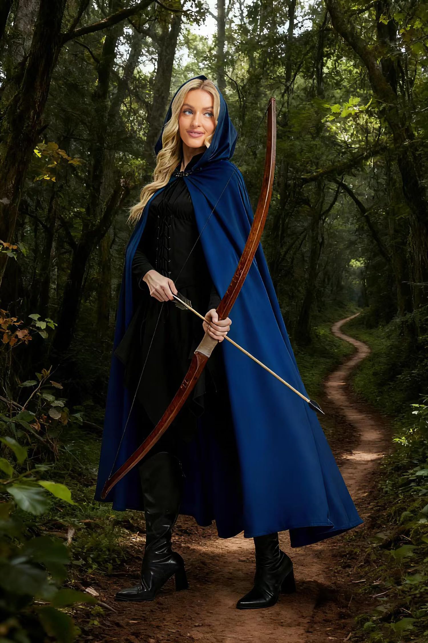 Halloween Kostüm Renaissance Umhang mit Kapuze Kostüm Samt Mantel für Männer Frauen Viktorianische Steampunk Mittelalterliche Cosplay Umhang Cape