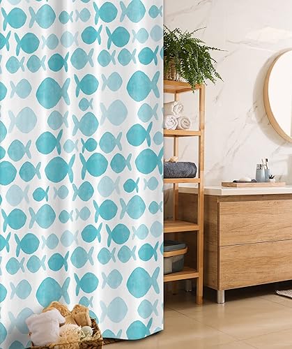 Miniatura 7 de Ambesonne Cortina de ducha amarilla, inspirada en pícnic, temática de los años 50, 60 y 70, estampado de lunares retro, juego de decoración de baño