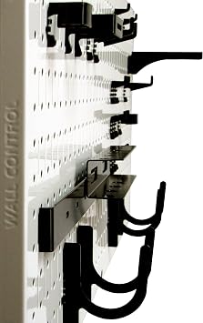 Wall Control Modular Pegboard Tool Organizer System - Wall-Mounted Metal Peg Board Tool Storage Unit for Wall Storage Tiling (Beige Pegboard)
