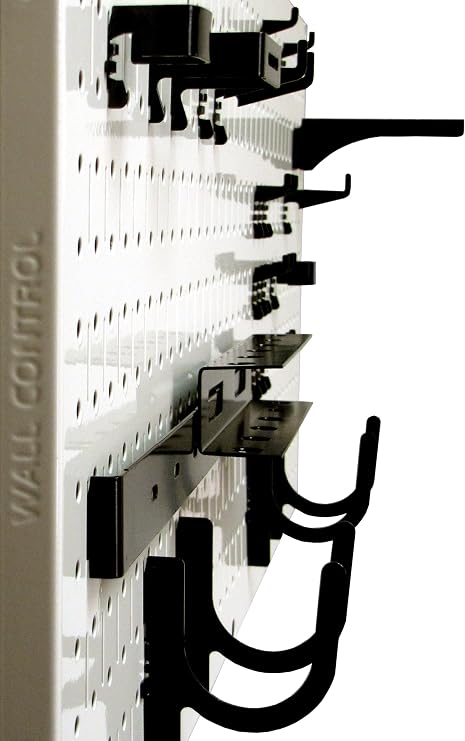 Wall Control Modular Pegboard Tool Organizer System - Wall-Mounted Metal Peg Board Tool Storage Unit for Wall Storage Tiling (Beige Pegboard)