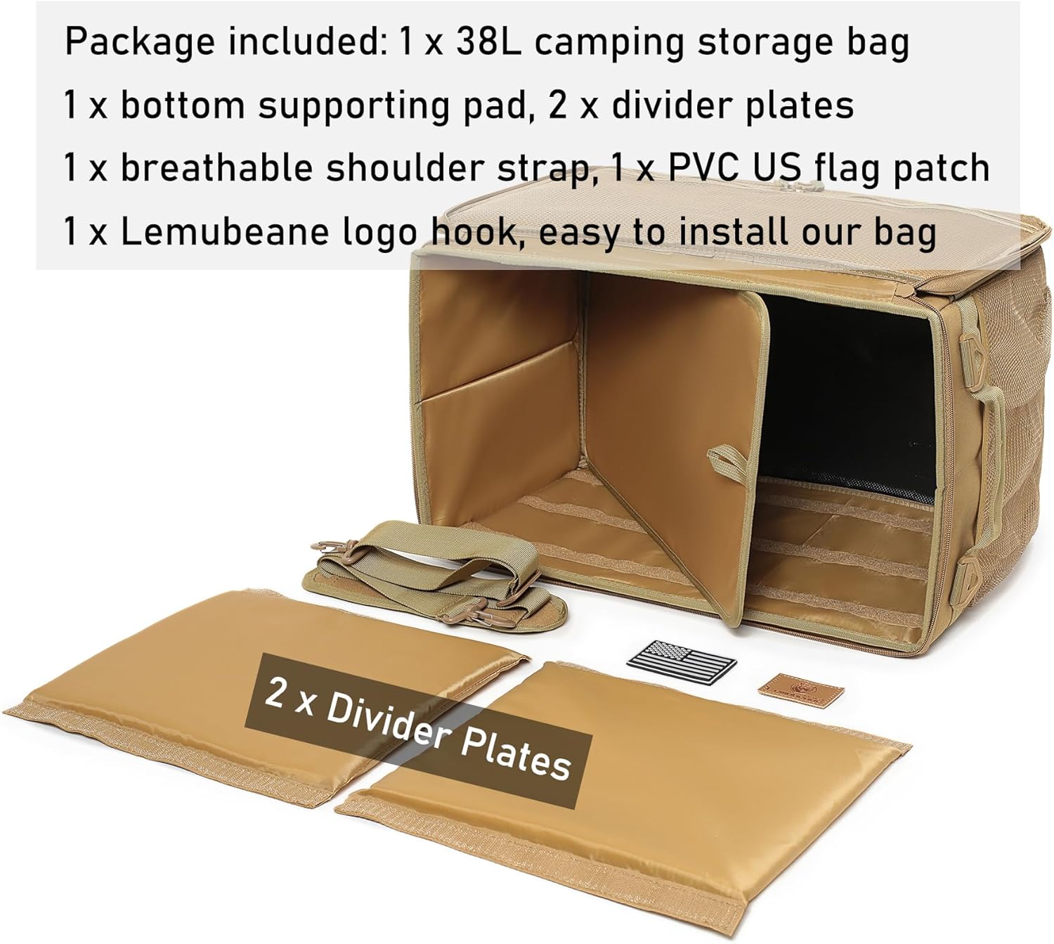 Tactical Camping Storage Bag Utility Tote Bag Camping Kitchen Organizer with Axe Holder & Shoulder Strap