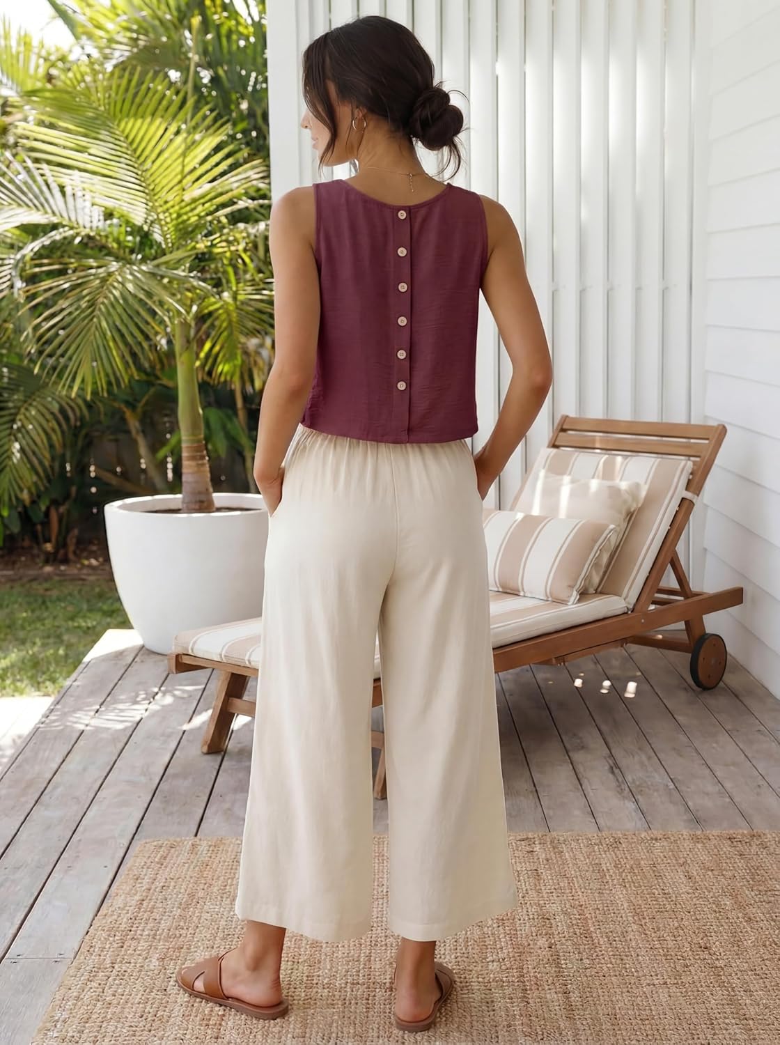 Womens Casual Crop Tank Tops 2026 Summer Beach Sleeveless Spring Tops Vacation Outfits thumbnail