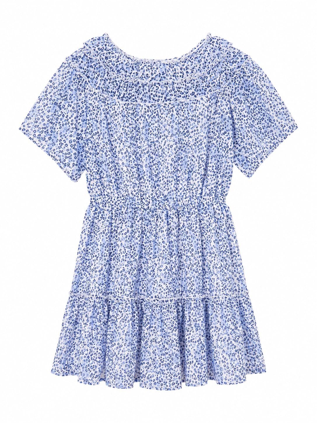 Mayoral Vestito Bambina Elegante Estivo Floreale Blu 10-16 Anni – Abito Ragazza Casual Chic Fashion Premium off Shoulder