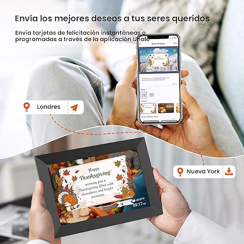 Miniatura 6 de BIGASUO Marco de fotos digital WiFi de 10.1 pulgadas, pantalla táctil IPS HD, marcos de fotos inteligentes en la nube con memoria integrada de 32