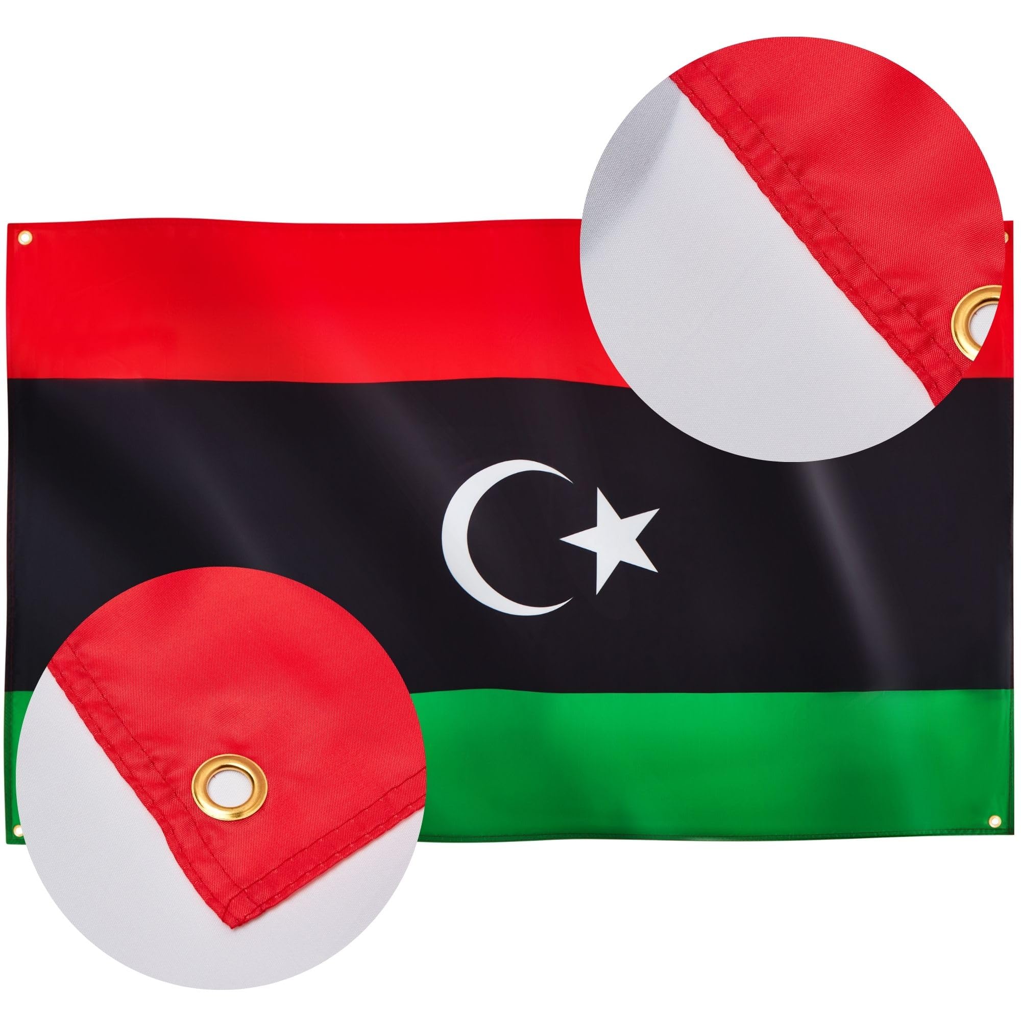 Runesol Libya Flag, 91x152cm, 3ft x 5ft, 4 Grommets, Eyelet In Every Corner, Libyan Flag, Libyan Arab Jamahiriya, Libu - Image 4