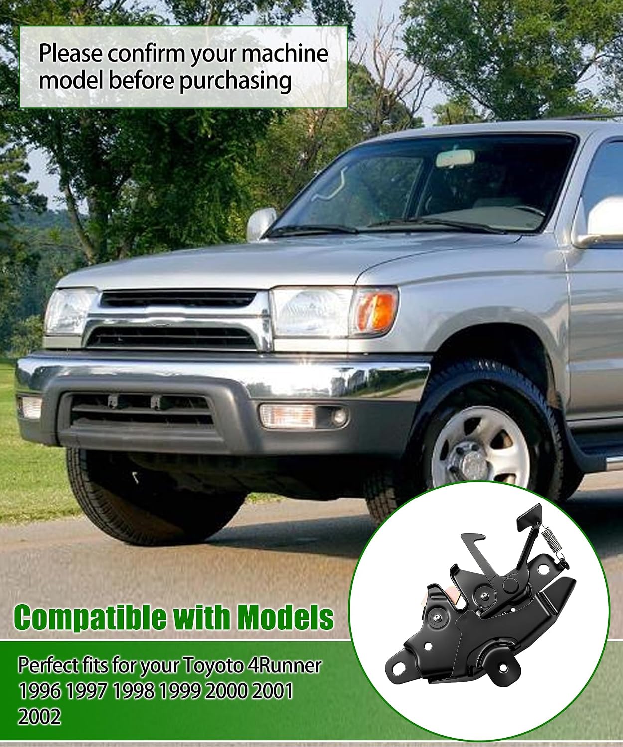 Front Hood Lock Latch Assembly Fits for Toyota 4Runner 1996 1997 1998 1999 2000 2001 2002,Secure Engine Hood Catch Lock, Replace 53510-35170 5351035170