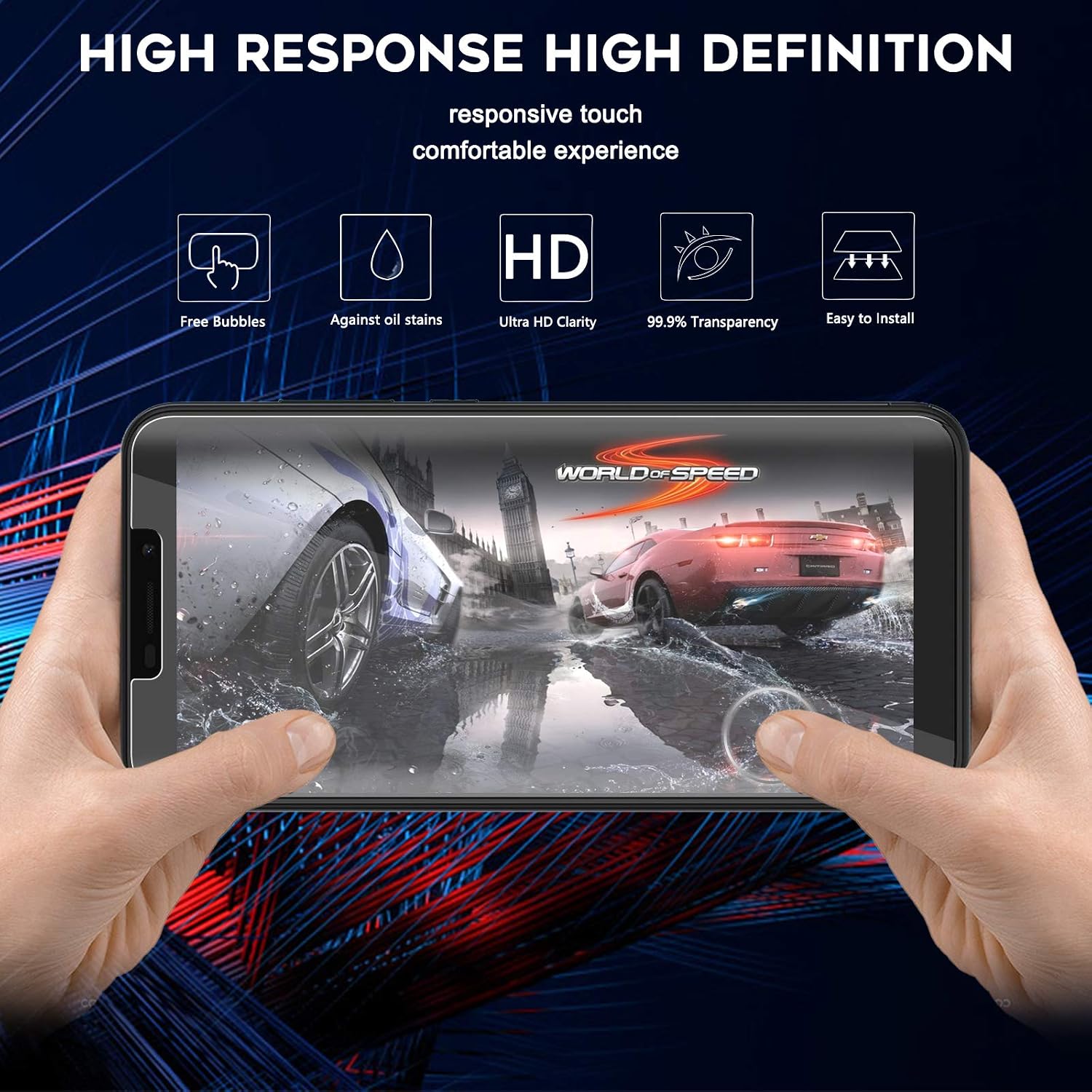 Orzero (3 Pack) Compatible for Cricket Icon 2 Tempered Glass Screen Protector, 9 Hardness HD (Lifetime Replacement)