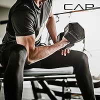Vista 12 de CAP Barbell Mancuerna hexagonal de hierro fundido Múltiples opciones Negro