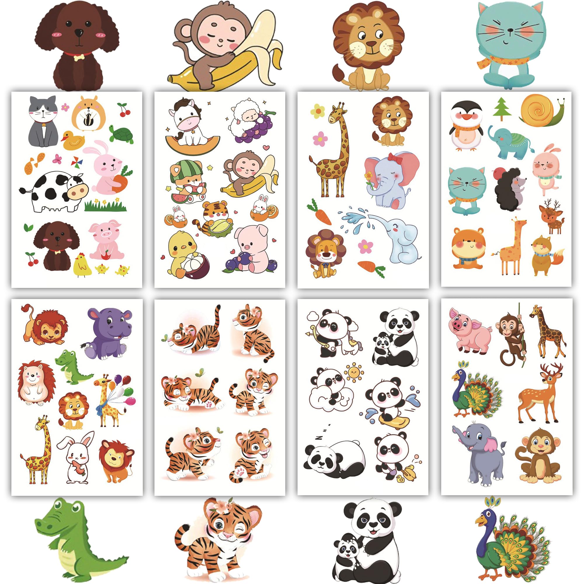 S.A.V.I 75 Kids Jungle Animals Temporary Tattoos - 8 Sheets, Waterproof, Non-toxic, 12x7cm-image-37