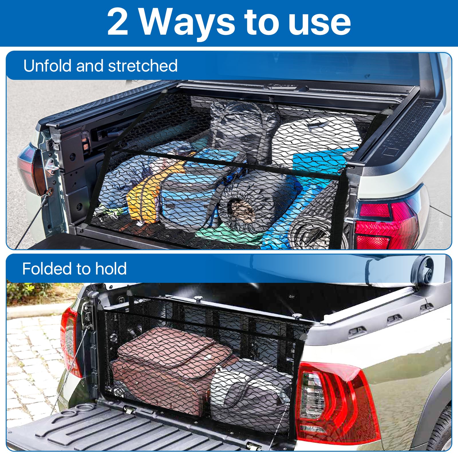 Red De Carga Para Maletero 110x60 Cm - Organizador Ajustable Con Ganchos, Tornillos Y Botones Para Coches, SUV Y Camiones