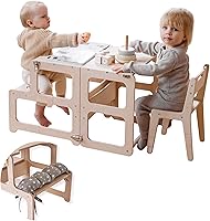 Vista 12 de Torre de cocina, torre para niños pequeños, torre de cocina Montessori, taburete de cocina, muebles Montessori, torre de actividades