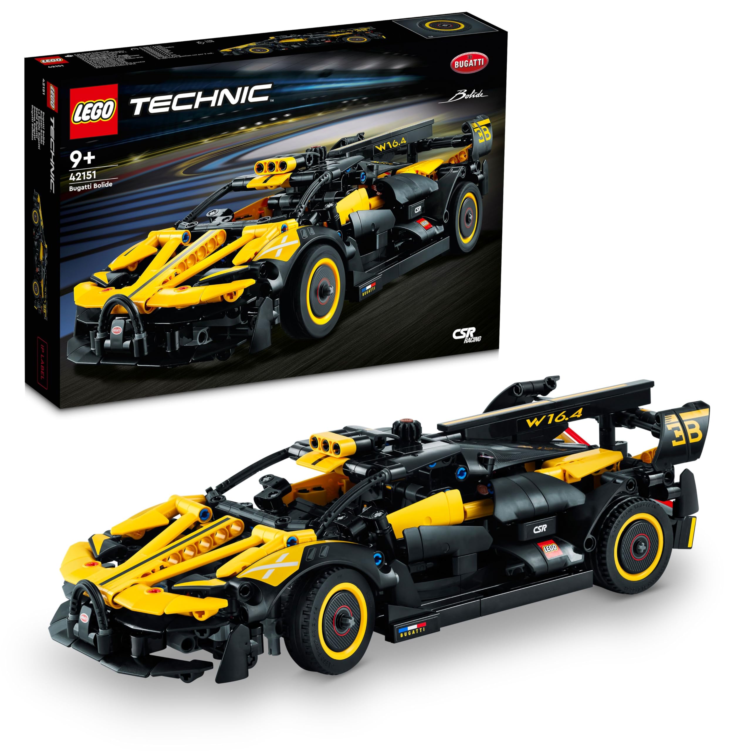 LEGO Technic Bolid Bugatti Wyścigówka z Klocków, Kreatywne Zabawki Inżynieryjne, Kultowy Samochód Sportowy do Budowania z Klocków dla Kolekcjonerów, Pomysł na Prezent dla Dziecka, 42151