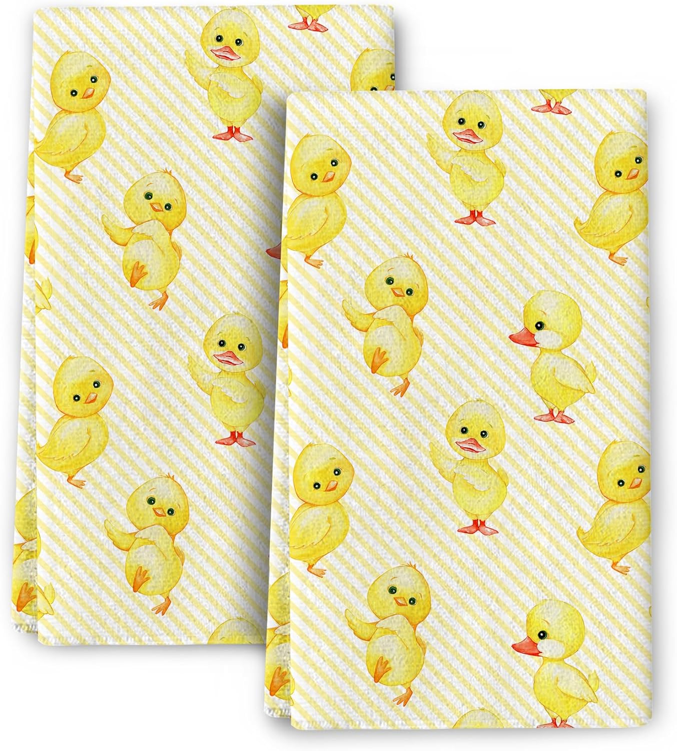Wovoto Cute Duck Kitchen Towels Decorative Set, Yellow
