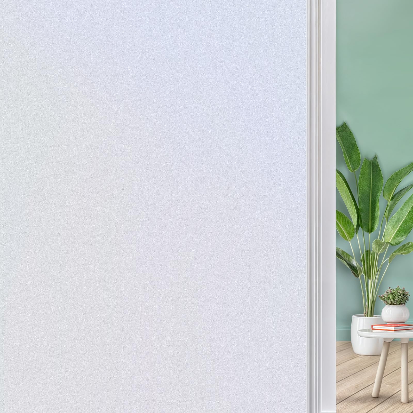 DUOFIRE Privacy Window Film White Frosted Decorative Window Sticker Non Adhesive No-Glue Static Cling Glass Film Anti-UV (60cm X 300cm, DS001W)
