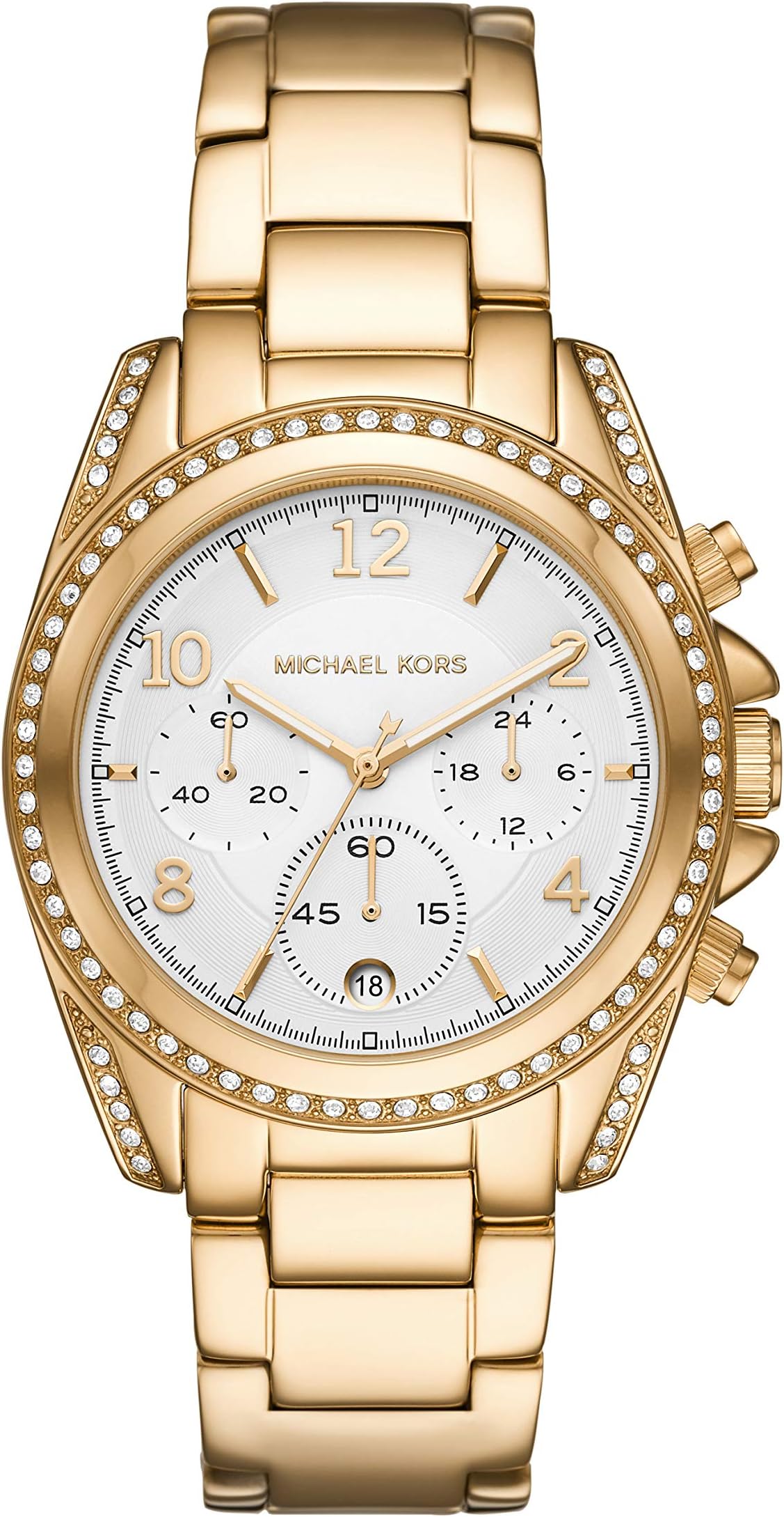Michael Kors Blair Watch for Women, Quartz Chronograph Movement with Stainless Steel Strap