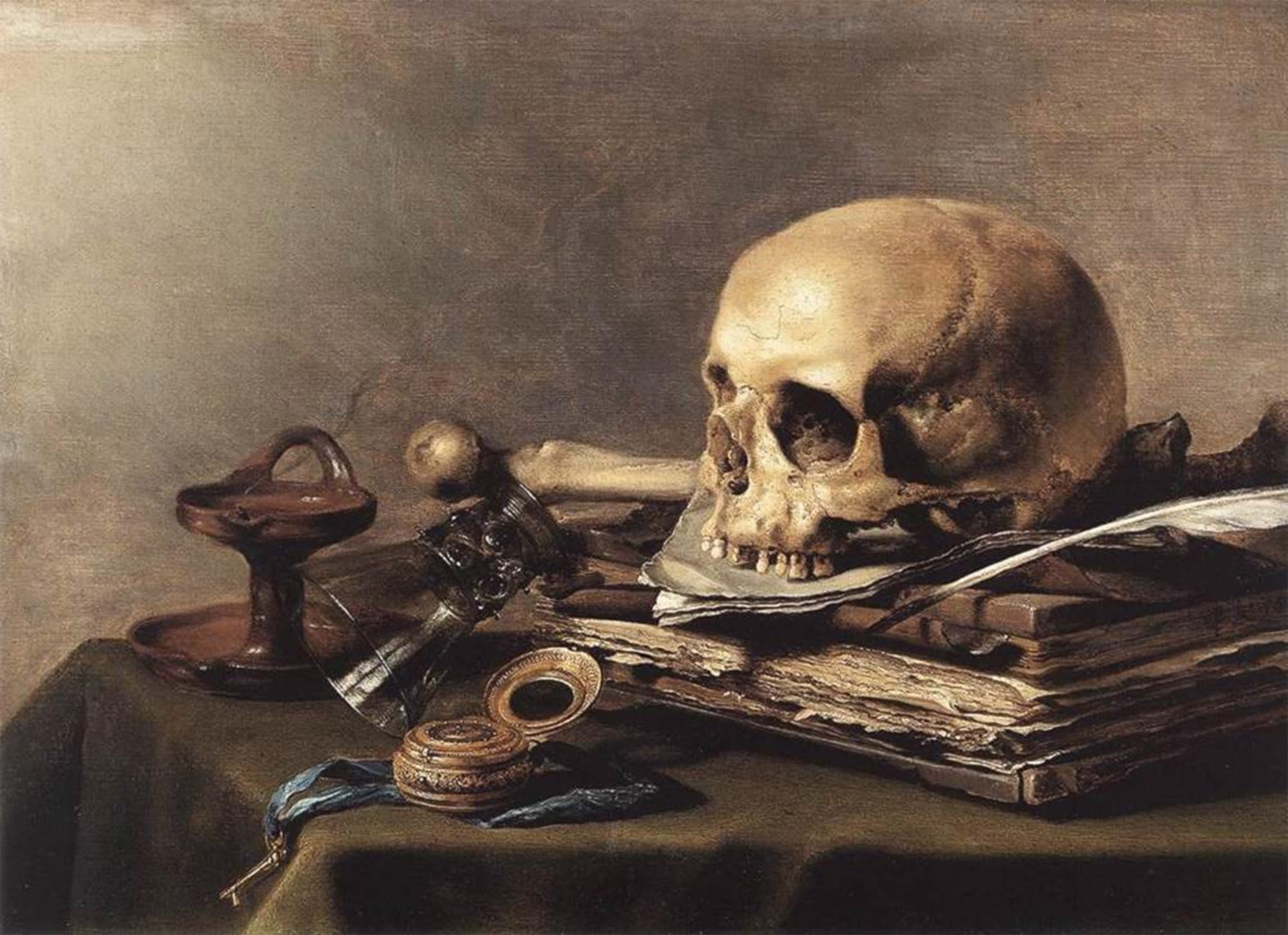 POSTERIIk Vintage Art Print Images Pictures Print Vanitas Still Life by Pieter Claesz Modern Colour Posters for Office Home Decor 60x90cm