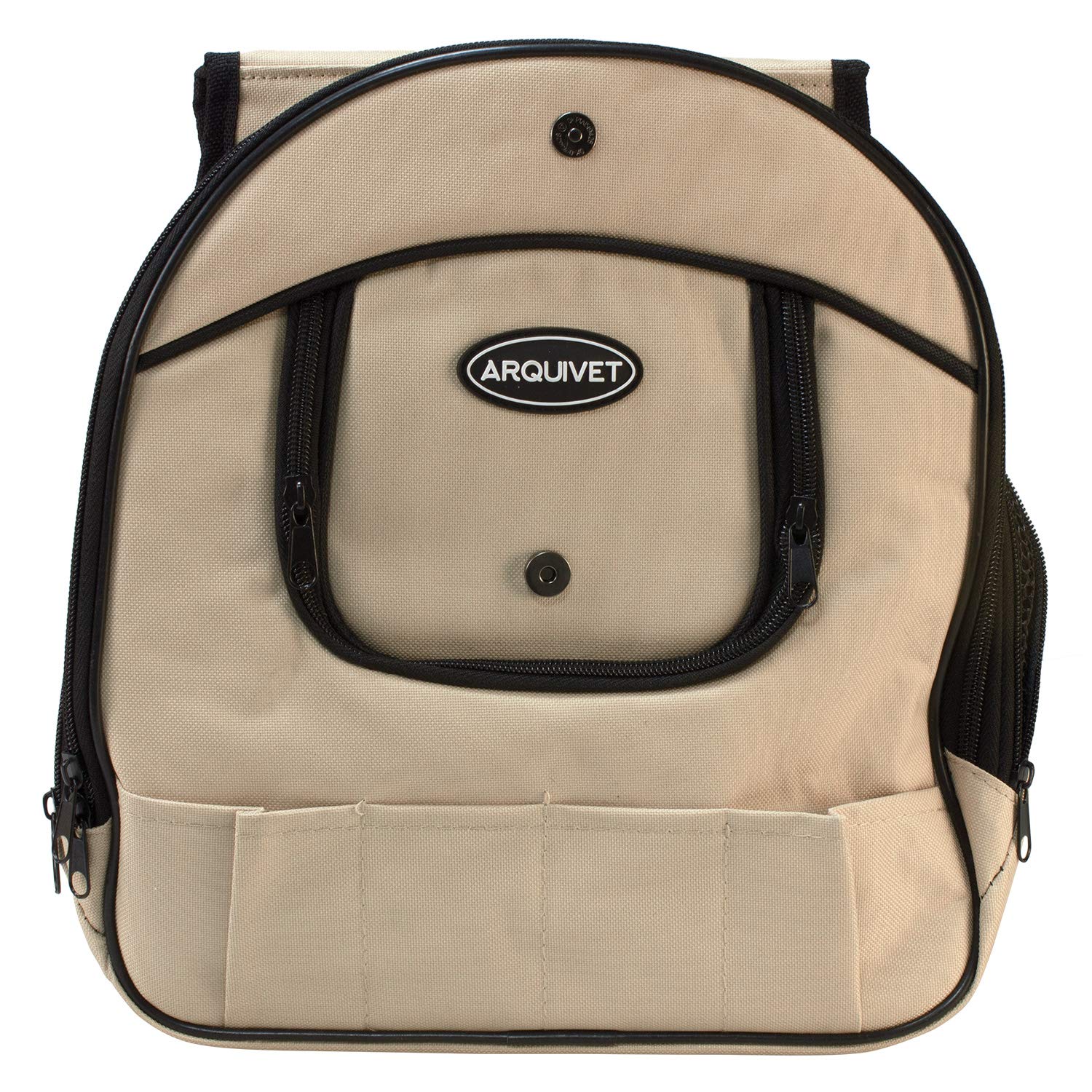 Arquivet Mochila Front para Mascotas pequeñas - 30 x 20 x 34 cm - Mochila para Perros y Gatos pequeños - Se coloca de Forma Frontal - para el Transporte de tu Mascota, Crema
