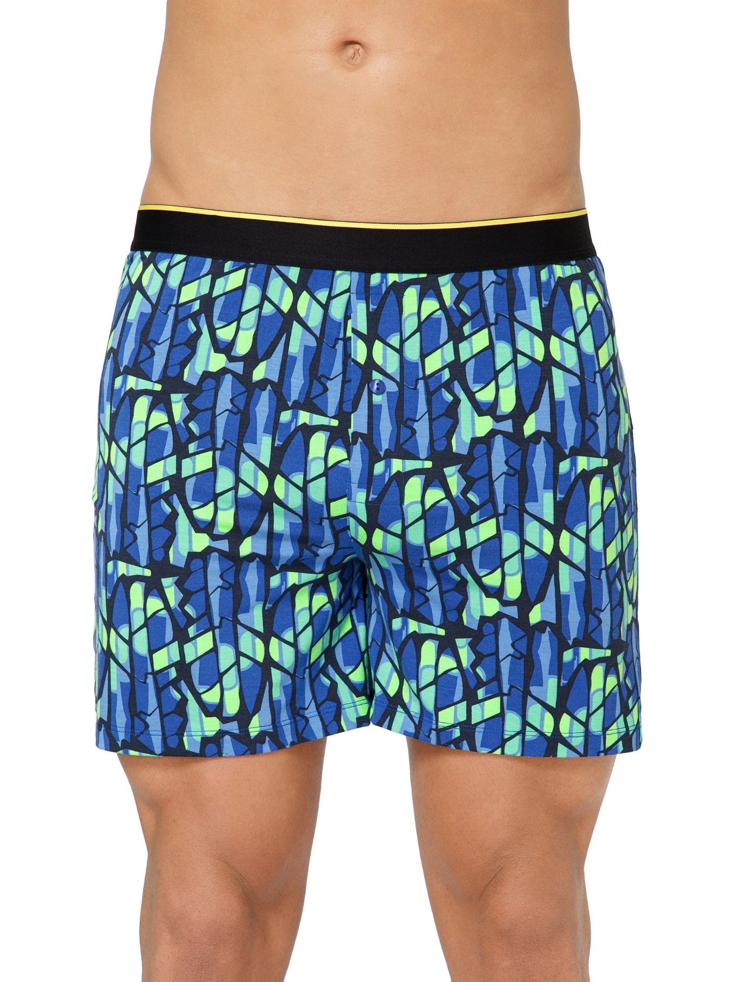 Printed Micro Modal Boxer Shorts for Men – Ultra Soft & Breathable, 3 Times Softer Than Cotton, Anti-Bacterial, Stretchable for Ultimate Comfort & Style, Pack of 1 (A Shark Tank Product)