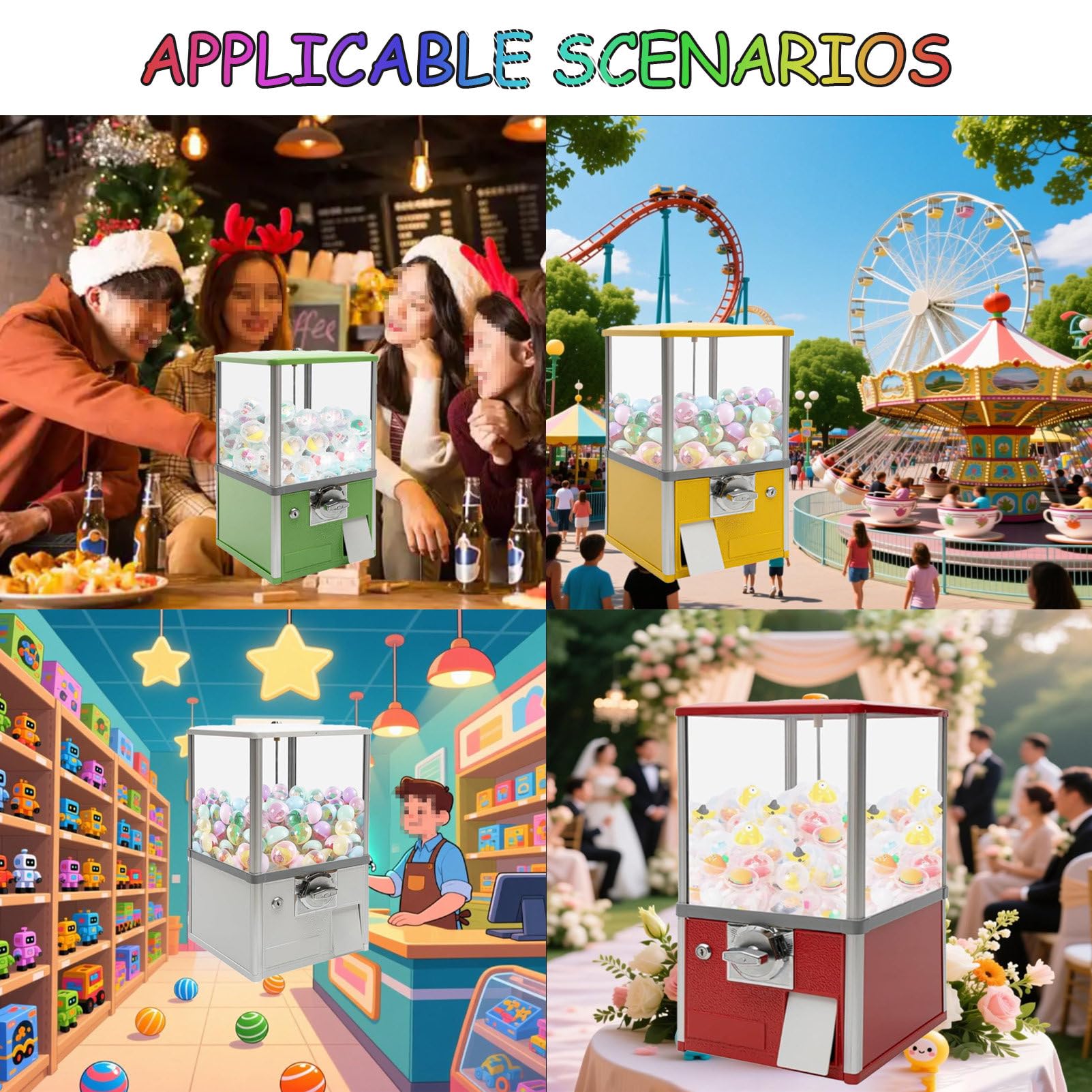 Distributore automatico di giocattoli, distributore automatico di capsule con serrature, include 100 palline vuote per negozi di giochi domestici e punti vendita, perfetto per l'intrattenimento