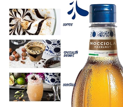 Miniatura 4 de Paquete económico Fabbri - Jarabe saborizante, avellana, fabricado en Italia, 33.8 onzas (1 litro), paquete de 6