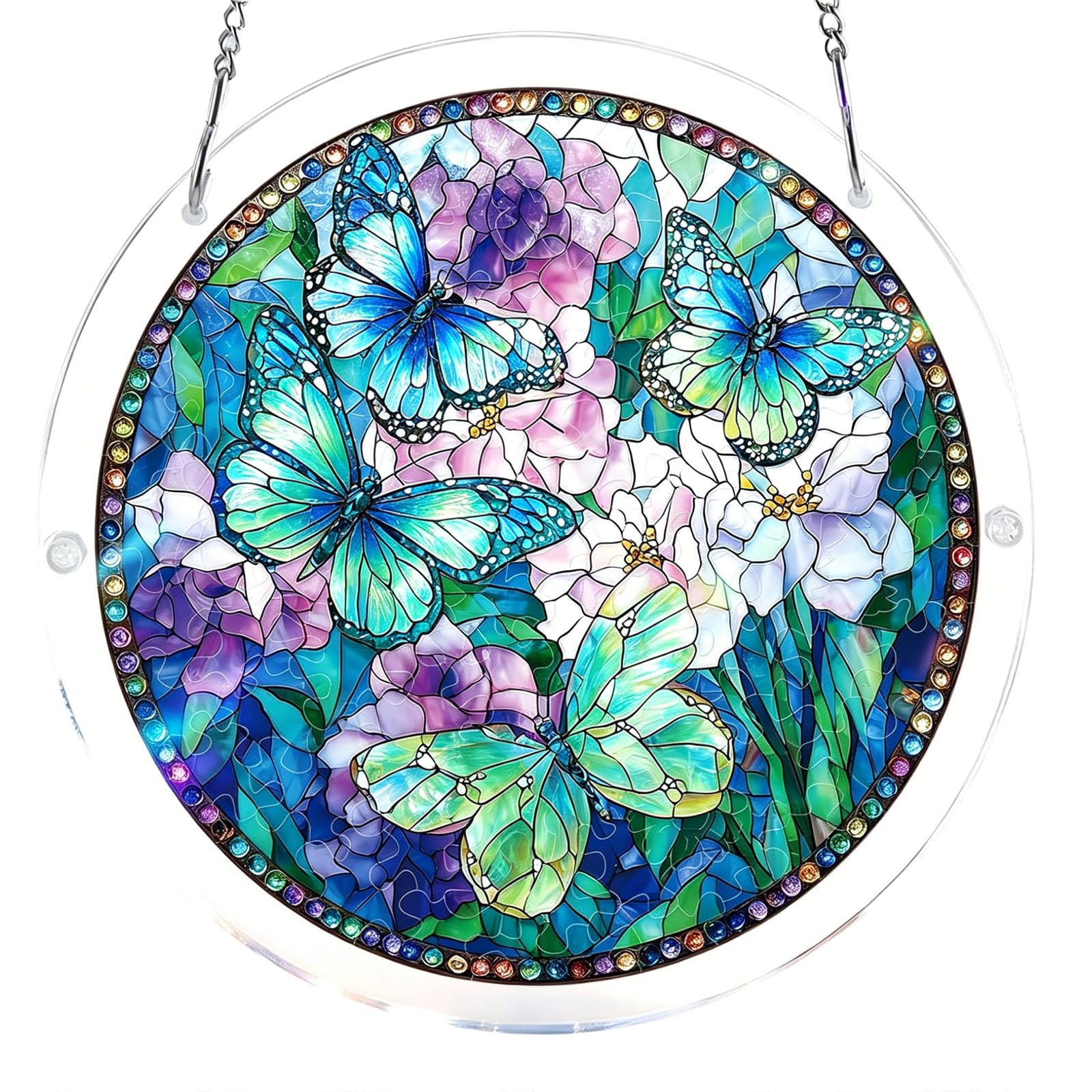 Acrylic Jigsaw Puzzle Suncatcher,Acrylic Puzzle Suncatcher,for Doors Garden and Window Hanging&Birthday Mom Women Adults Gift-19 CM,A — view 28