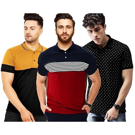 LEOTUDE Men's Matty Regular Fit Half Sleeve Polo T-Shirt Combo (Pack of 3)