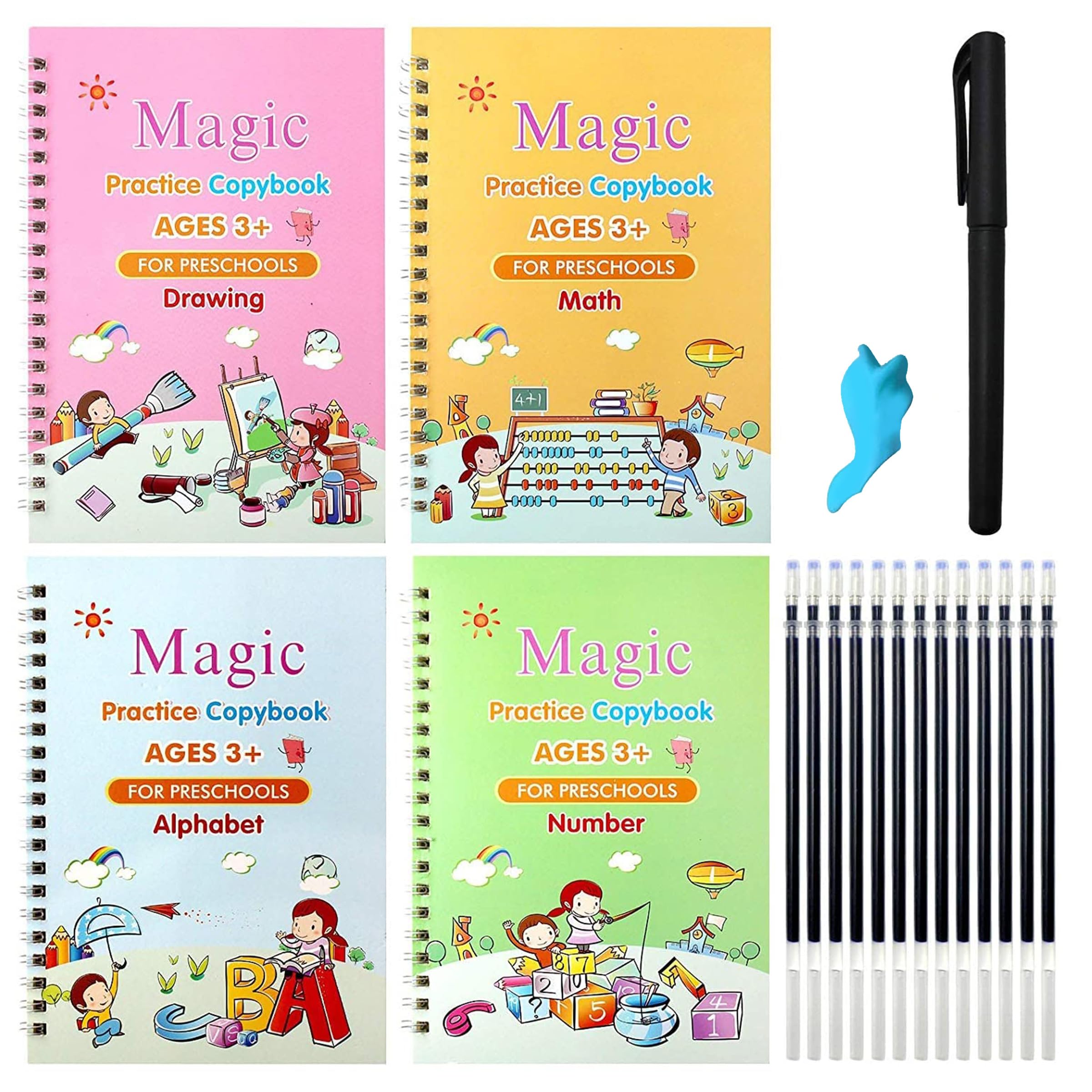 Toyshine 4-Pc Magic Practice Copybook Set at Rs.139 (65% Off) - Amazon