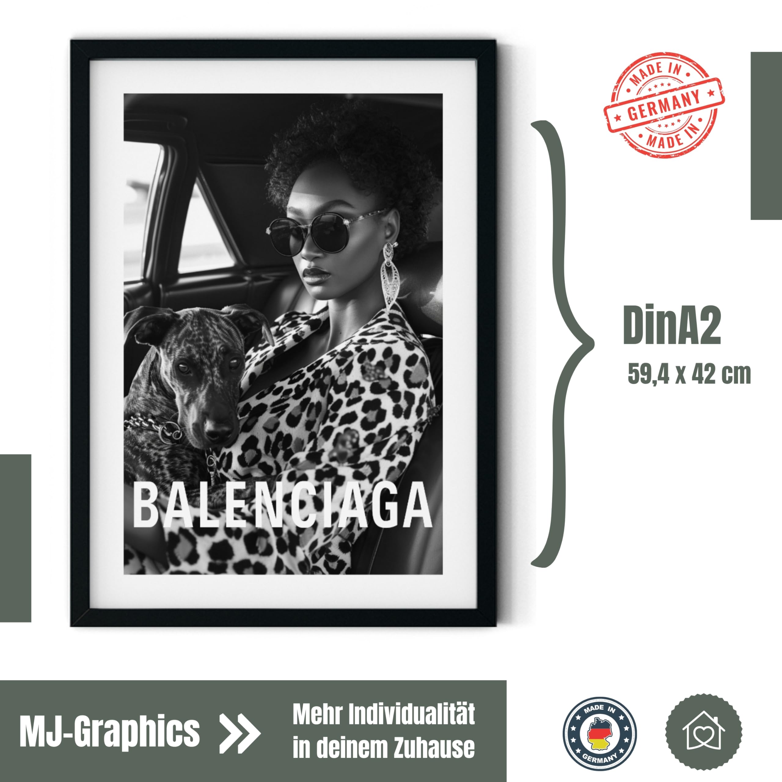 MJ-GRAPHICS® | Mood Poster Set Fashion Luxus - Schwarz-Weiß - Elegant, Luxuriös, Boutique Lifestyle, Coco - Dekorative Wandkunst Premium für Schlafzimmer Wohnzimmer - 6xA2 Kunstdrucke - ohne Rahmen