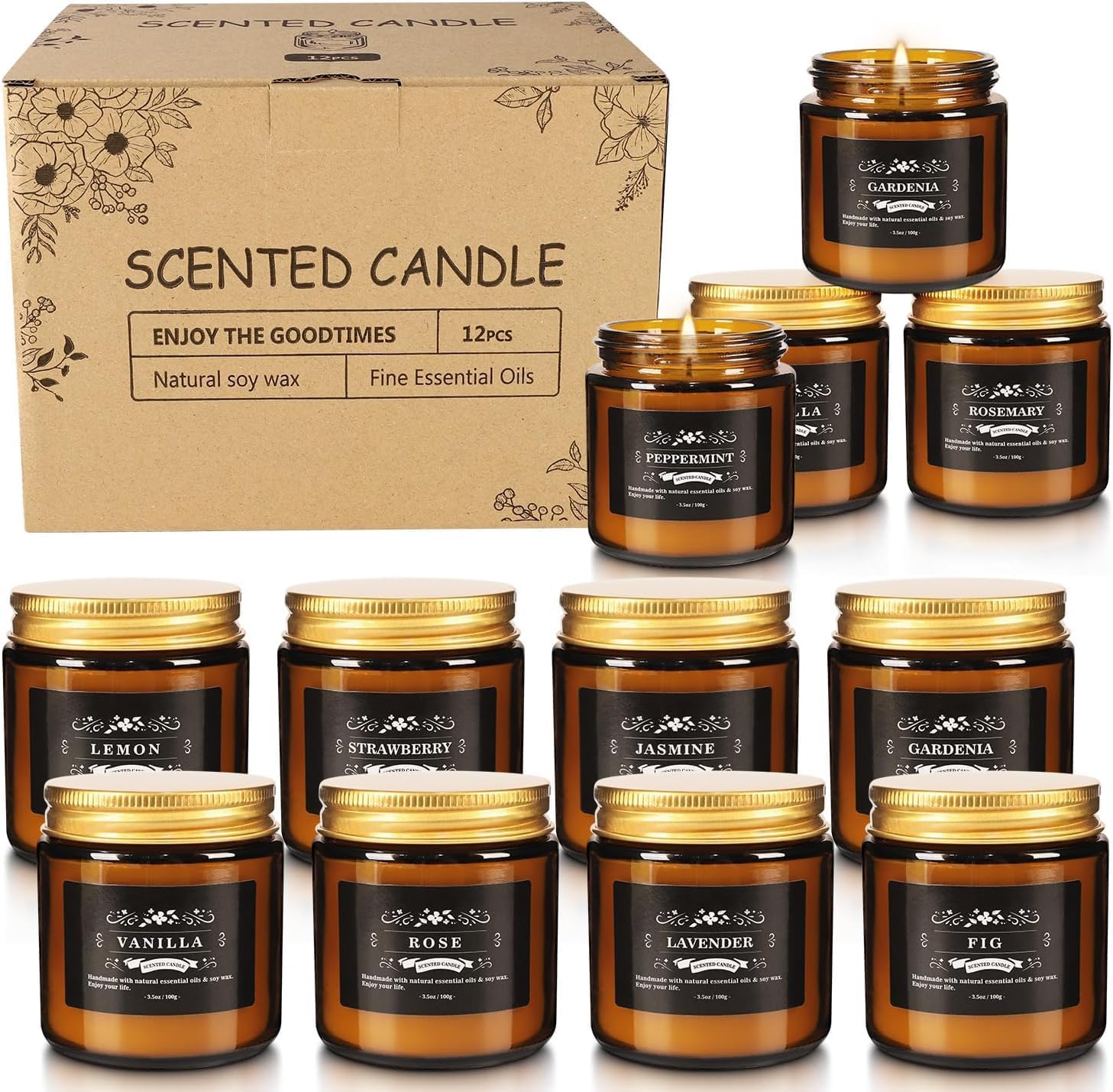 12 Pcs Scented Candles with Added Natural Essential Oils, 3.05oz, Suitable for Various Festivals, Parties, Yoga, and Home Scene - Image 7
