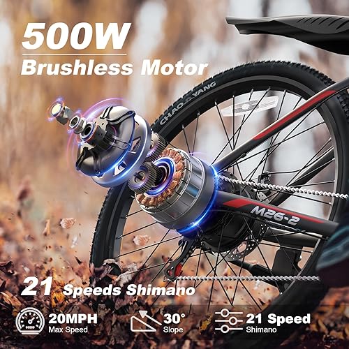 Miniatura 2 de VARUN Electric Bike for Adult 26 Inch Woman  Men with 350W750W Motor 20MPH 36V 104Ah48V 168Ah City Commuter Electric Bike Removable Lithium Battery