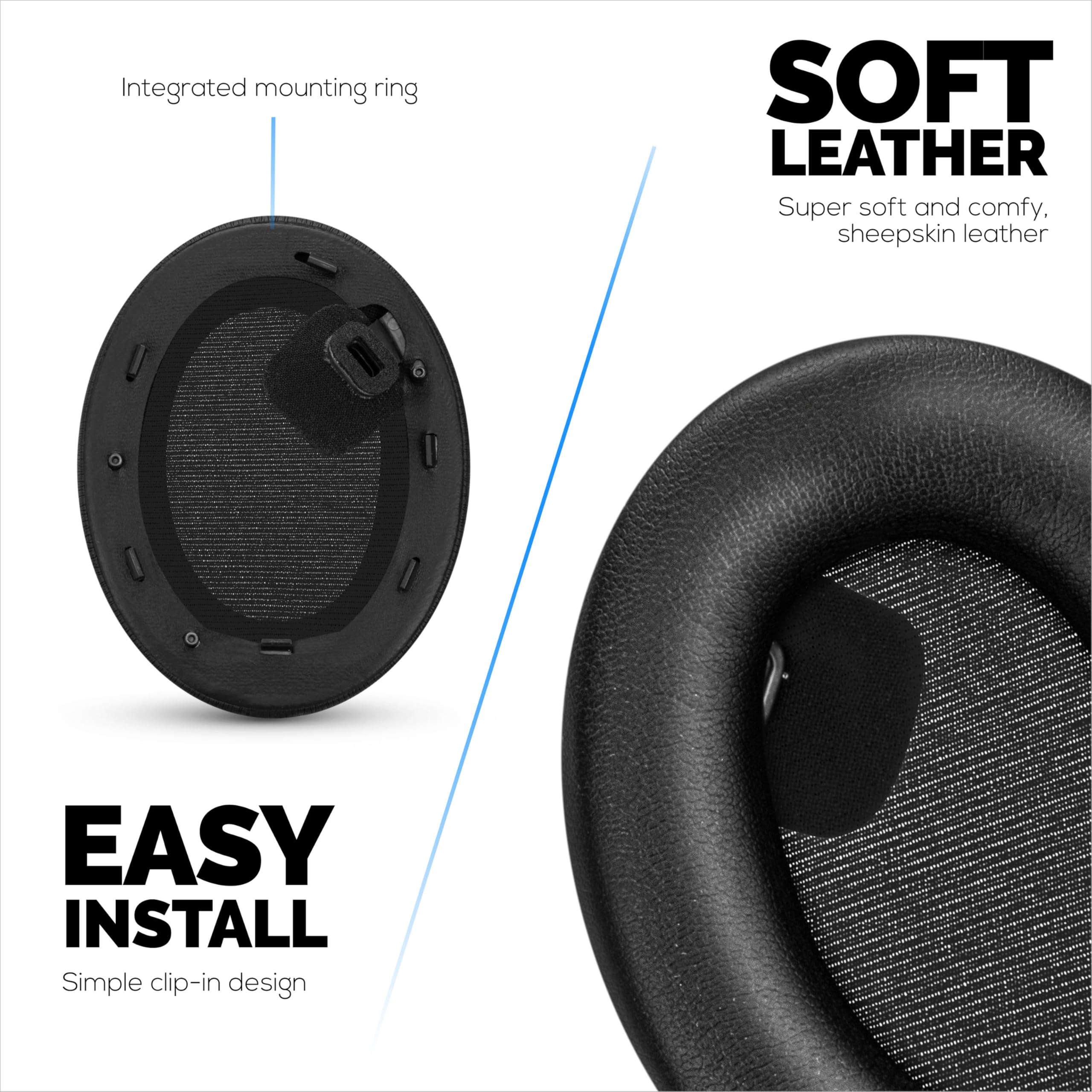 Cuscinetti auricolari in pelle di pecora per cuffie Sony WH-1000XM4, in vera pelle morbida, memory foam, extra comfort, resistenti e di lunga durata Brainwavz