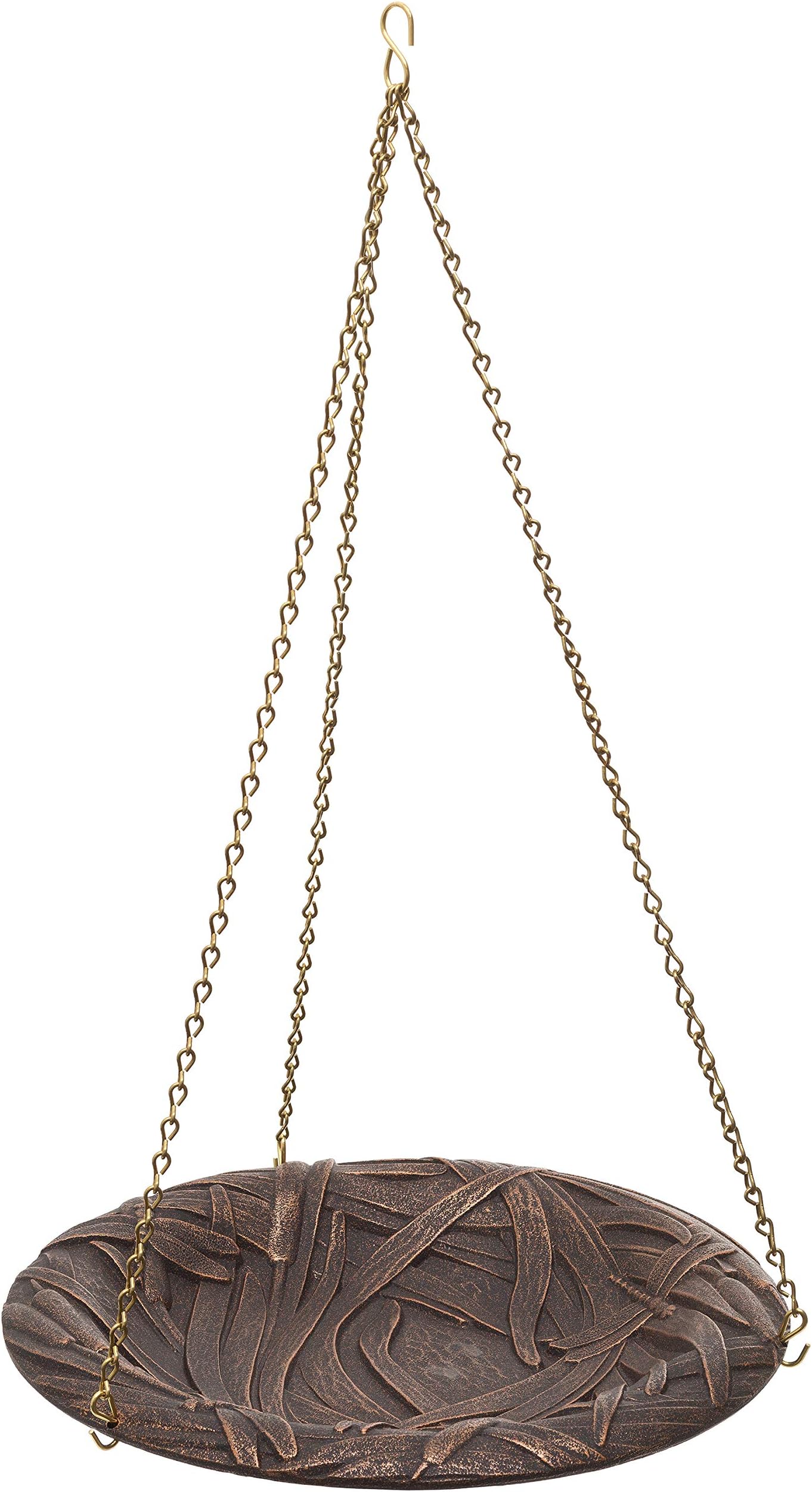 Whitehall Products Dragonfly Hanging Birdbath, Oil Rub Bronze