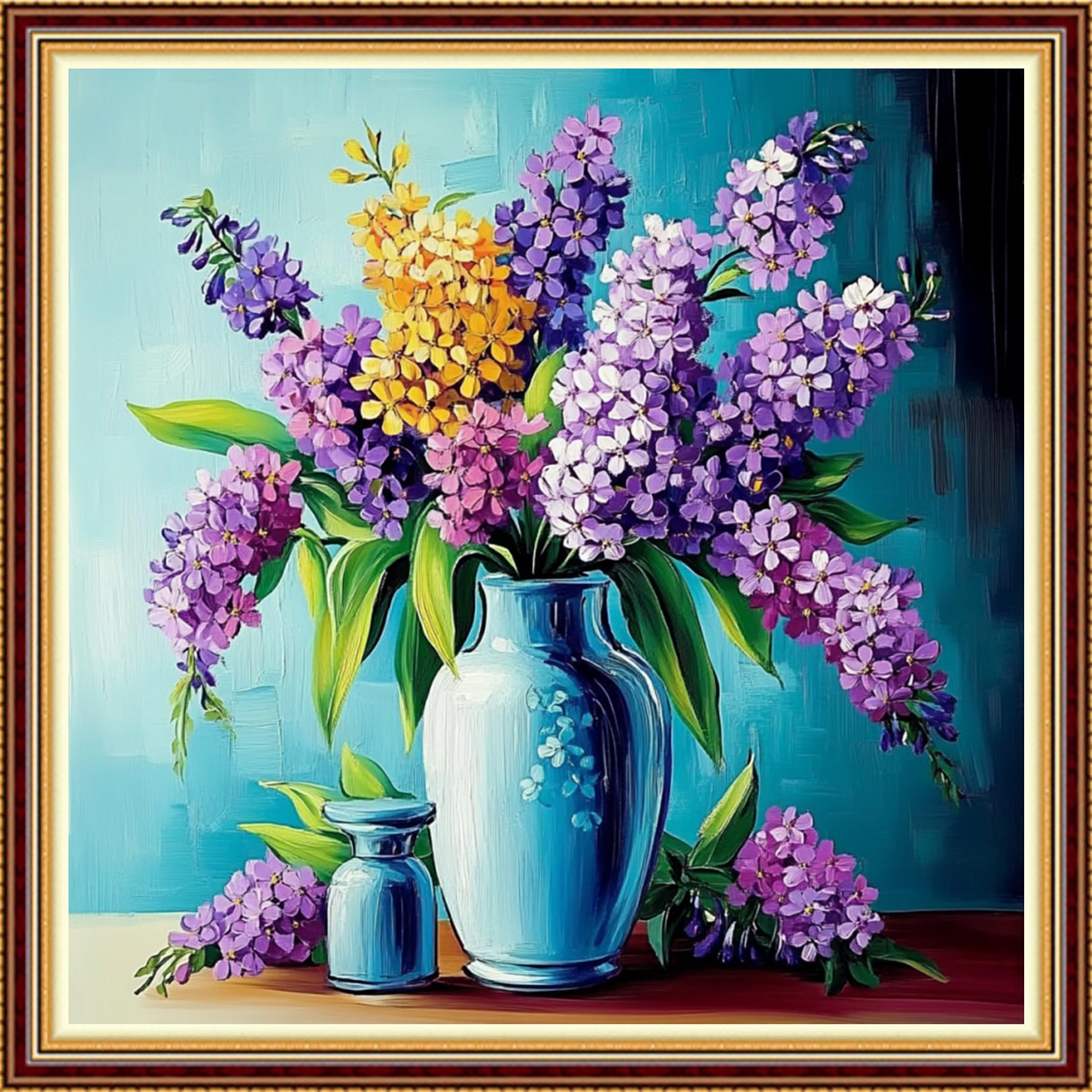 Fanxvivy Stamped Counted Cross Stitch Kits for Adults Printed Cross-Stitch Patterns 11CT Stamped or Counted Cross Stitching Embroidery Kit Needlepoint Kits-Colorful Flowers 18x18 inch