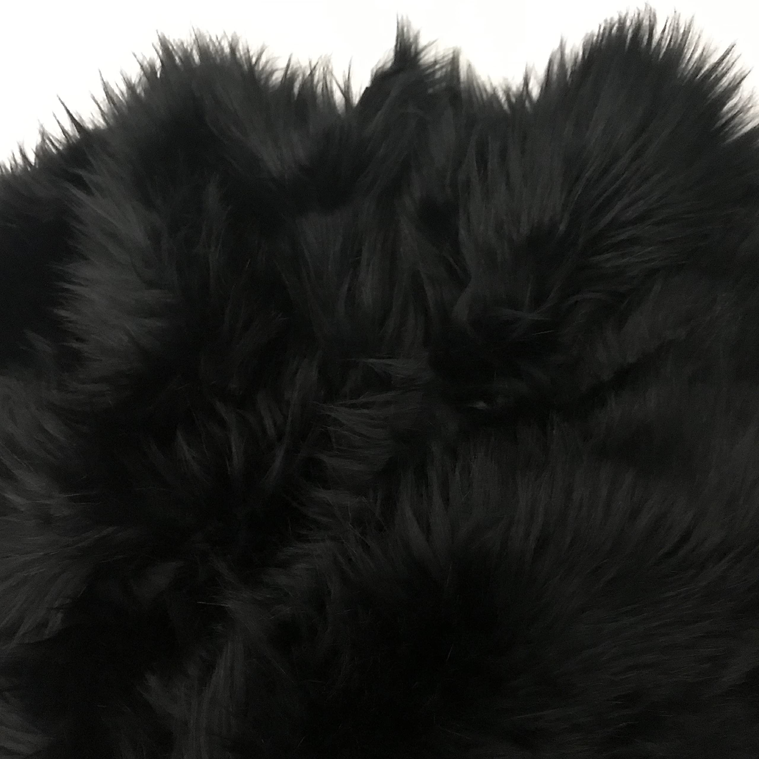 Bianna Creations | Faux Fur Fabric Ultra Soft Deluxe Plush Shaggy Squares | Craft, Sewing, Props, Costumes, Decoration (Black, 8x8 inches)