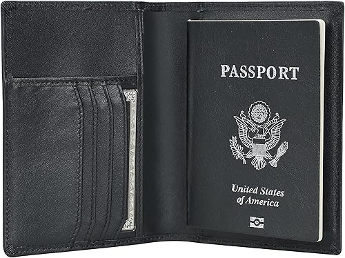 Cartera plegable de piel Polare ORIGINAL con bloqueo RFID para pasaporte de viaje, delgada, para hombres, Negro, Pequeña