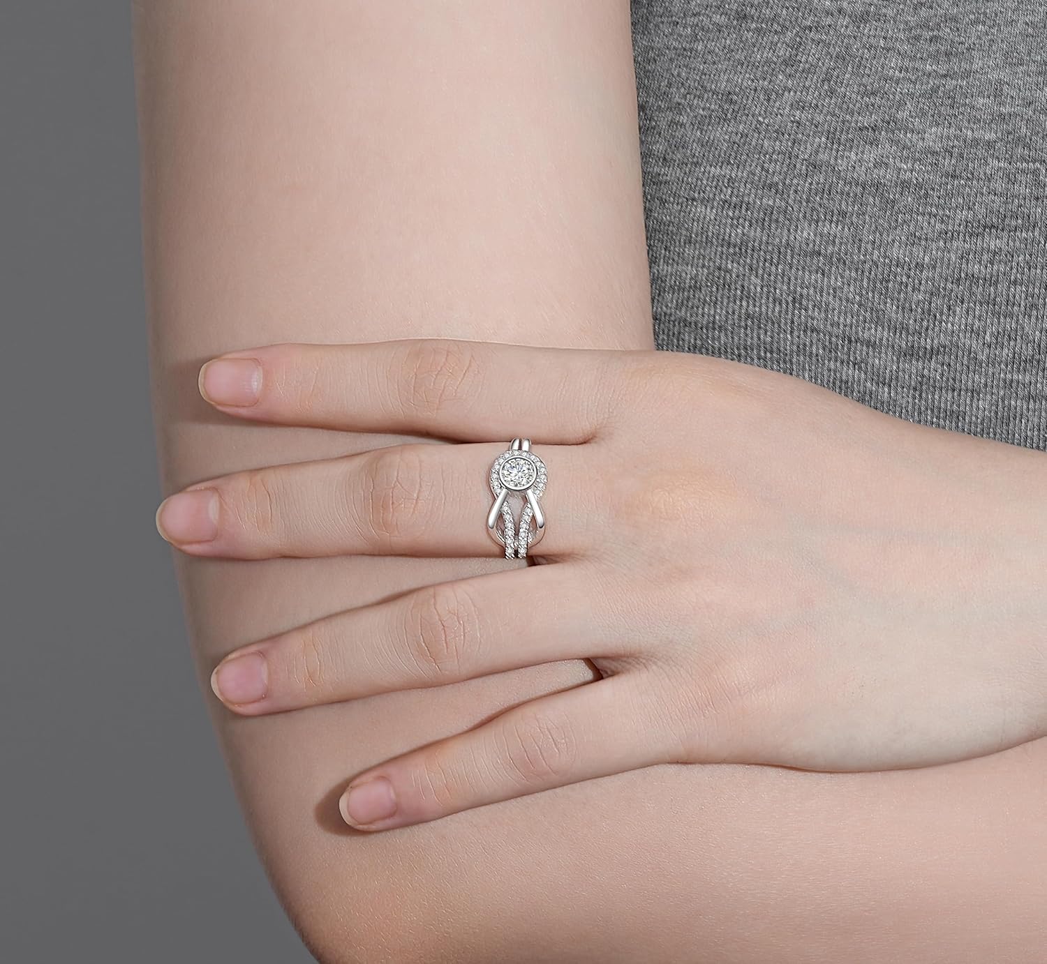 925 Sterling Silver Women Knot Rings for Mom Nana Sister Bestie, Daughter Gifts from Mom, Friend Gifts for Women, Best Friend Ring, Friendship Ring, Mothers'Day Birthday Christmas Jewelry - Image 4