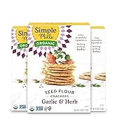 Vista 10 de Simple Mills - Galletas de semillas orgánicas, ajo y hierbas de olor, sin gluten, con semillas de lino, semillas de girasol, sin maíz, aperitivos