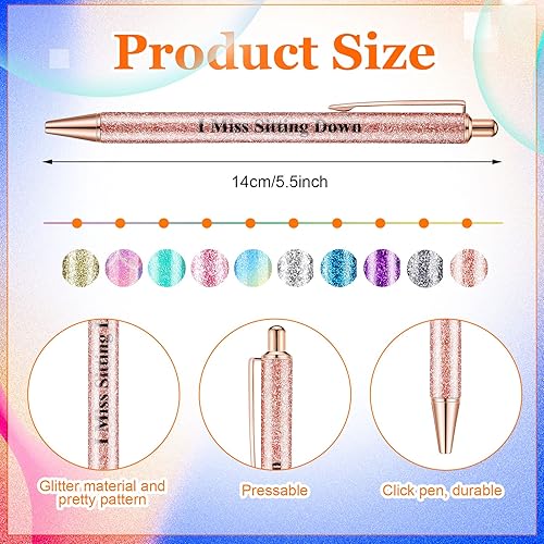 Miniatura 2 de 22 bolígrafos divertidos para enfermeras y mini cuadernos de enfermera, 10 bolígrafos de purpurina de colores y bloc de notas de 12 bolsillos,