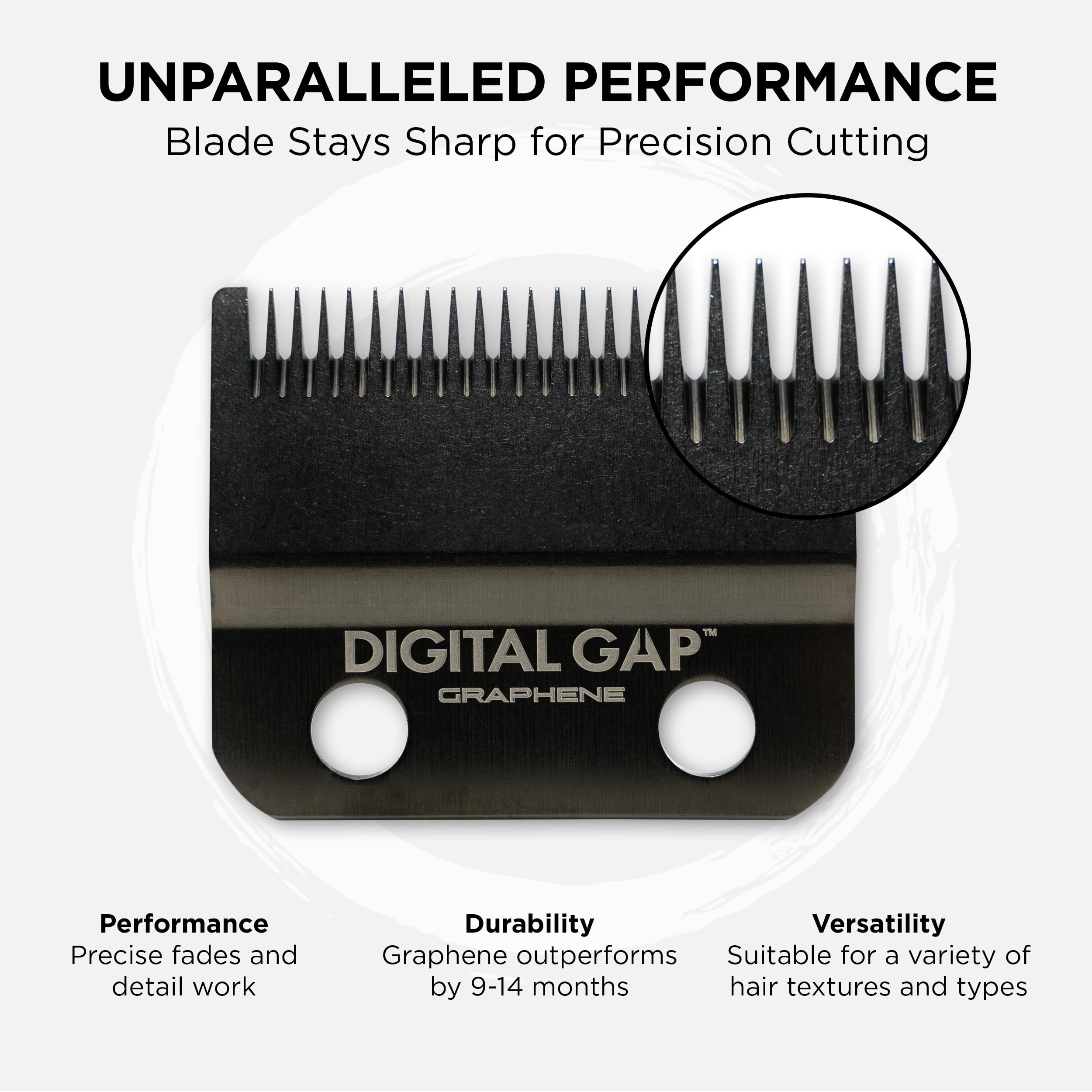COCCO Digital Gap Ambassador Graphene Fade Clipper Blade Replacement, Screw Mounting, for COCCO Veloce & Hyper Veloce Clippers and Standard Blade Systems (45.5 mm Width, 18.0 mm Screw Distance)