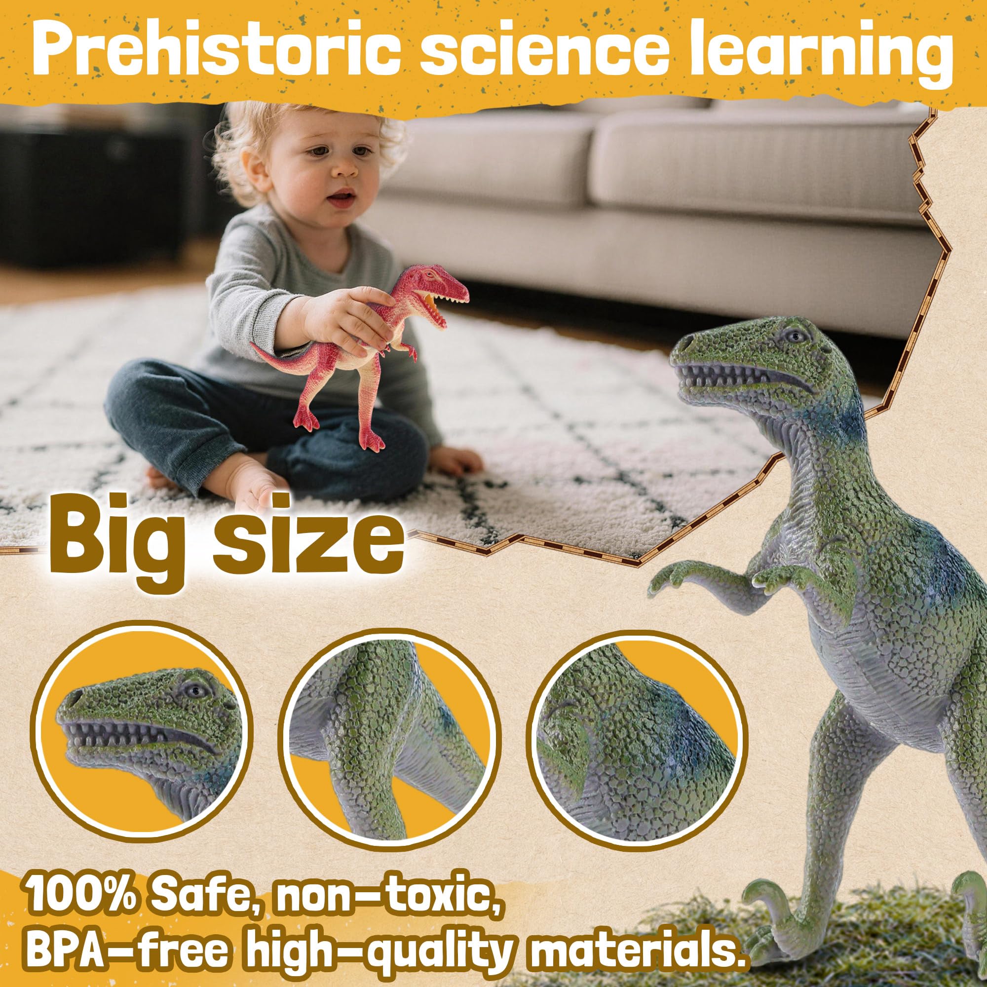 Big Dinosaur Toys for Kids - 10 Realistic Figures -3 Big Dinosaur Toys for Kids - 10 Realistic Figures -3